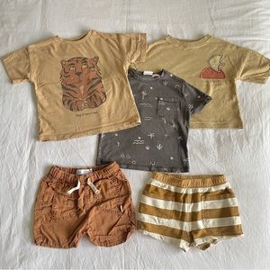 Zara Baby tees and shorts bundle size 12-24mo